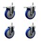 Service Caster 5'' Blue Poly Wheel Swivel 7/16'' Stem Caster Set 2 Total Lock Brake, 4PK SCC-GRTTL20S514-PPUB-BLUE-716138-2S2 - alternate 1